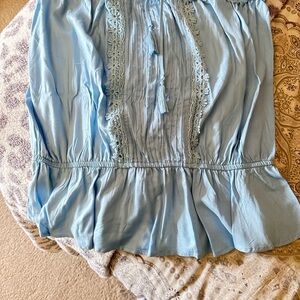 VENUS Sky Blue Gathered Top